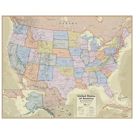 Hemispheres Hemispheres Boardroom Series United States Laminated Wall Map HM04